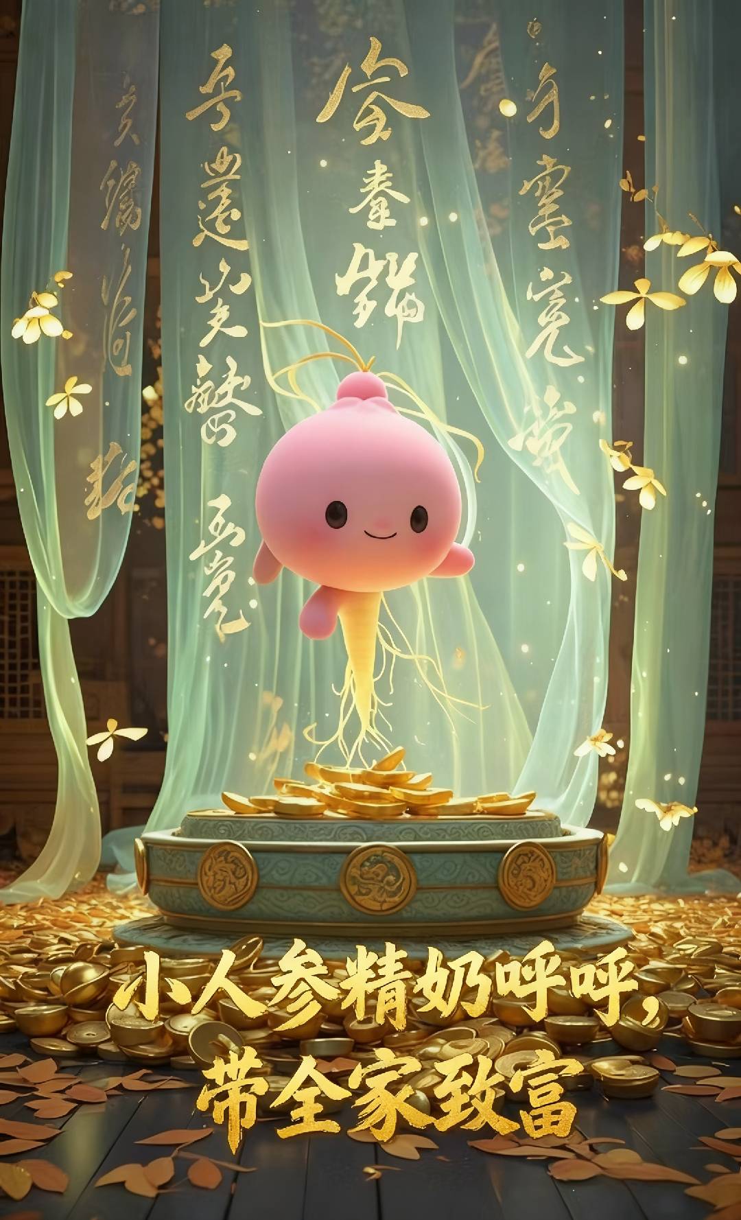 小人参精奶呼呼带全家暴富-古风玄幻海报