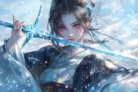 冬日雪墨彩养女-动漫海报