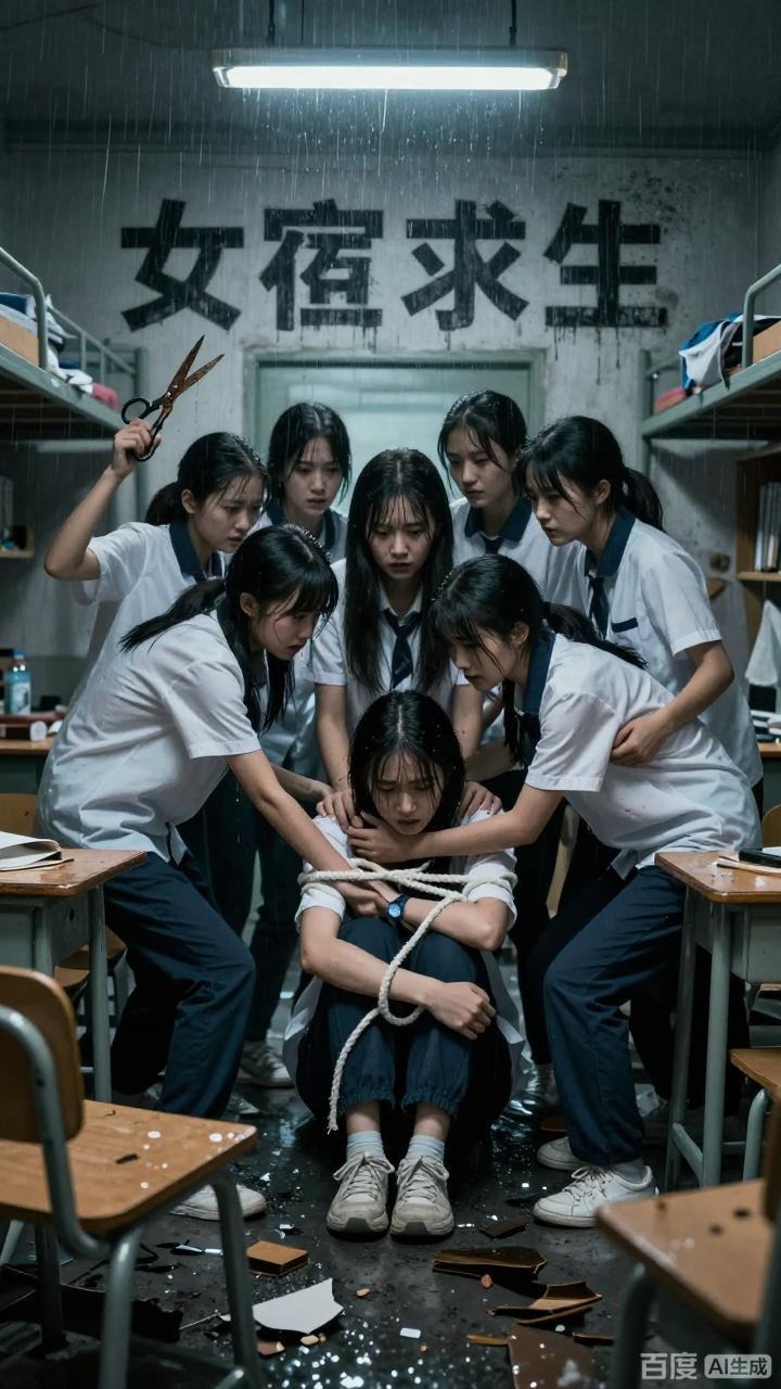 女寝求生-AI恐怖海报