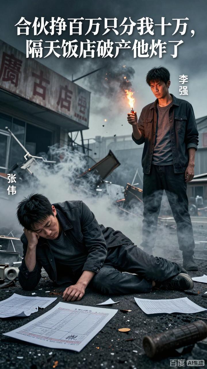 合伙挣百万只分我十万隔天饭店破产他炸了-动漫合集