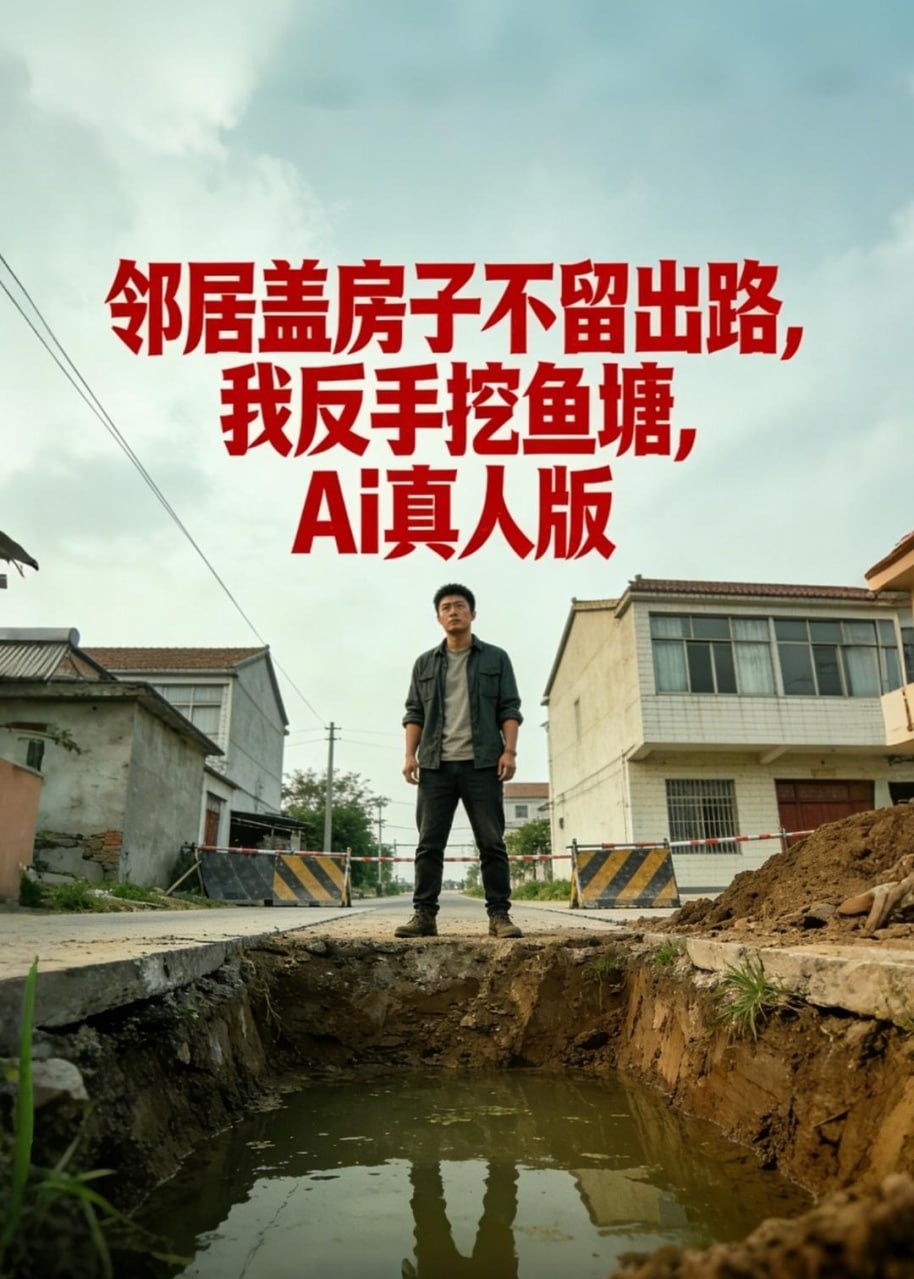 邻居盖房子不留出路我反手挖鱼塘AI真人版-动漫合集