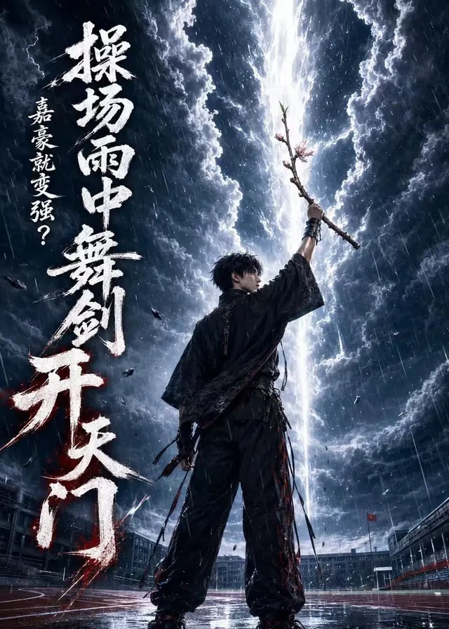 嘉豪就变强操场雨中舞剑开天门-动漫合集