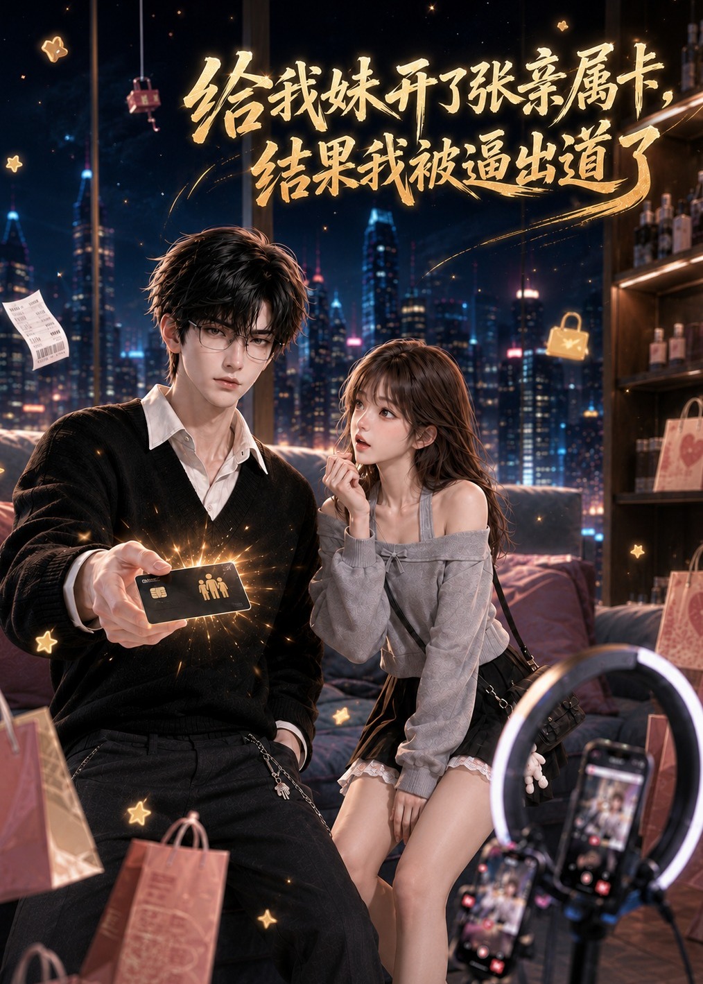 给我妹开了张亲属卡结果我被逼出道了-动漫合集海报