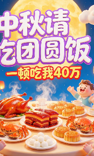 中秋请吃团圆饭一顿吃我40万-动漫合集海报